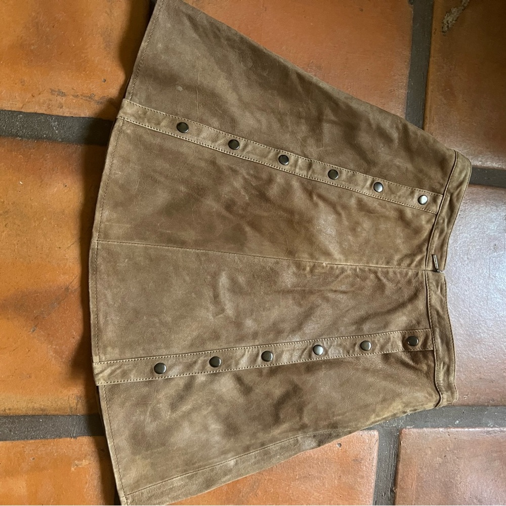 Brown Button-Front Women's Skirt